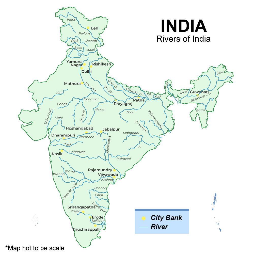 River Map of India- Check Indian River Map with Names