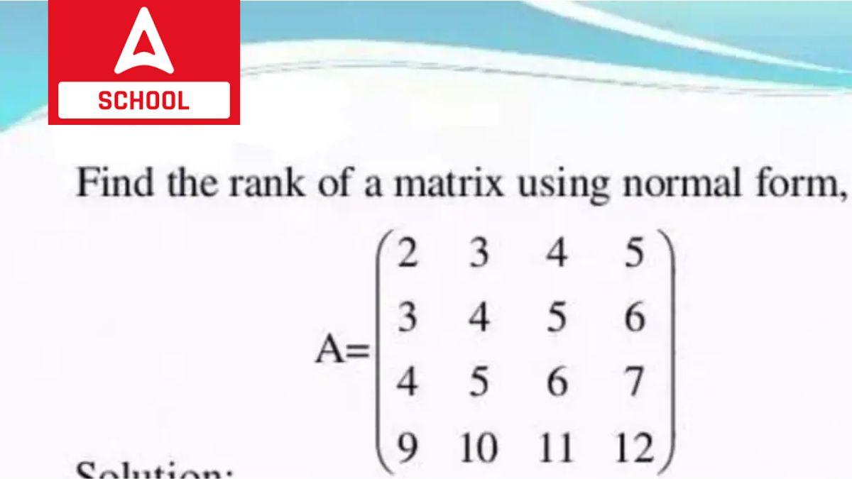 Rank of a Matrix