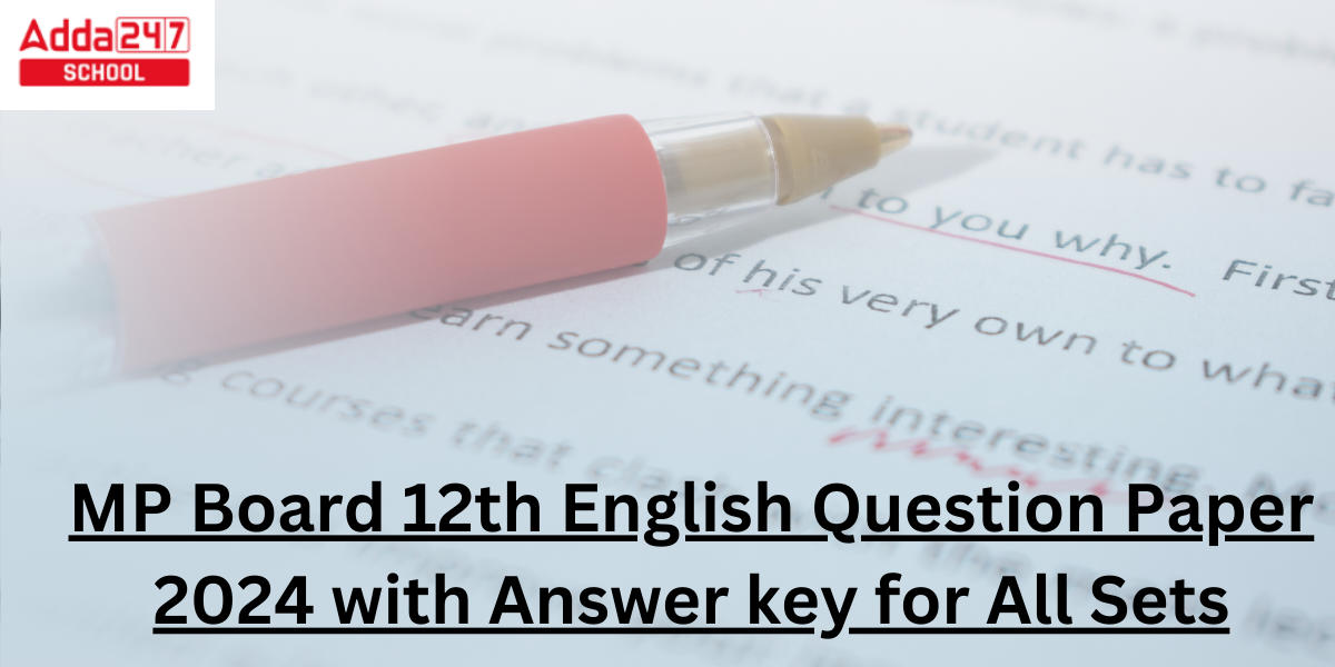 MP Board 12th English Question Paper 2024