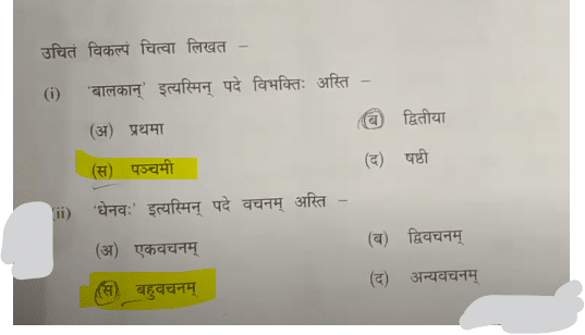 MP Board Class 10th Sanskrit Question Paper 2024, Download Answer Key PDF_4.1