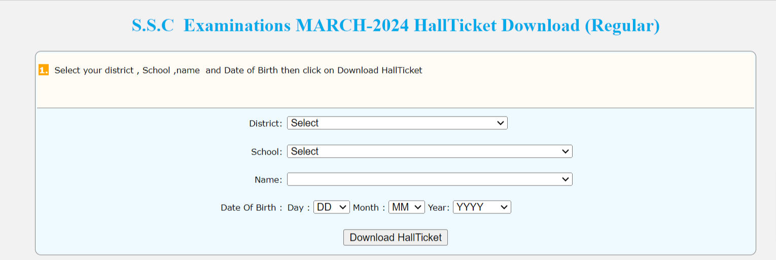 TS SSC Hall Ticket Download 2024