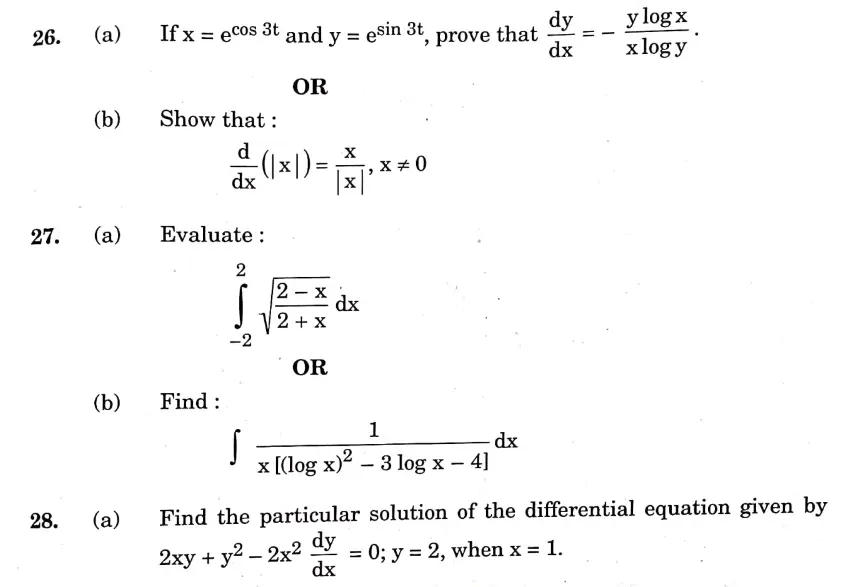 CBSE Class 12 Maths Answer Key 2024 for SET 1, 2, 3_13.1