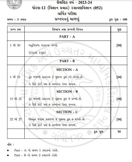 GSEB Chemistry Question Paper 2024, Important Chemistry Model Questions_4.1