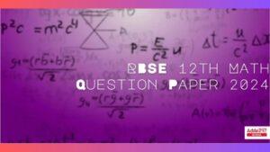 RBSE 12th Math Question Paper