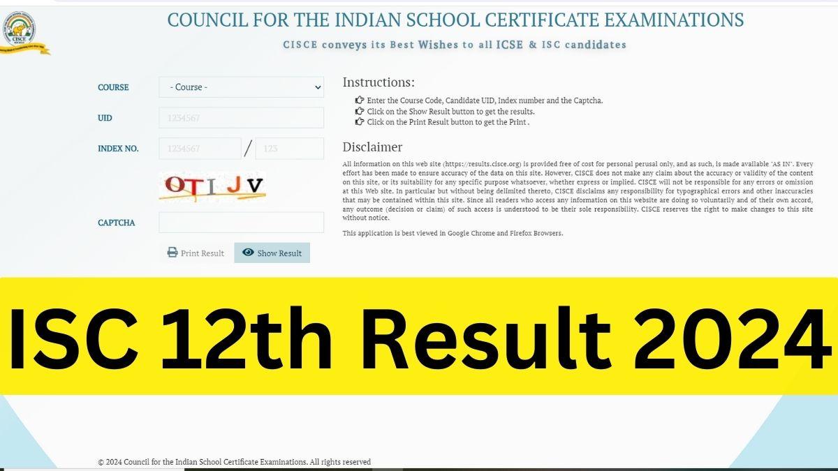 ISC 12th Result 2024