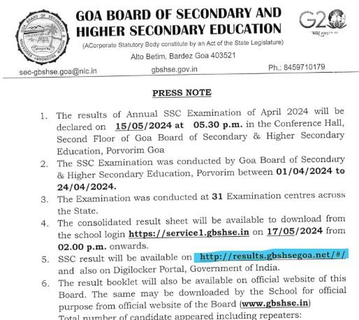 Goa Board SSC Result 2024 Out, Get Link for PDF Download_3.1