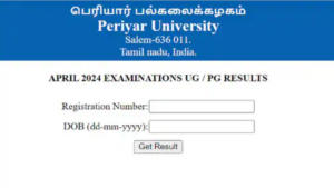 Periyar University Result 2024