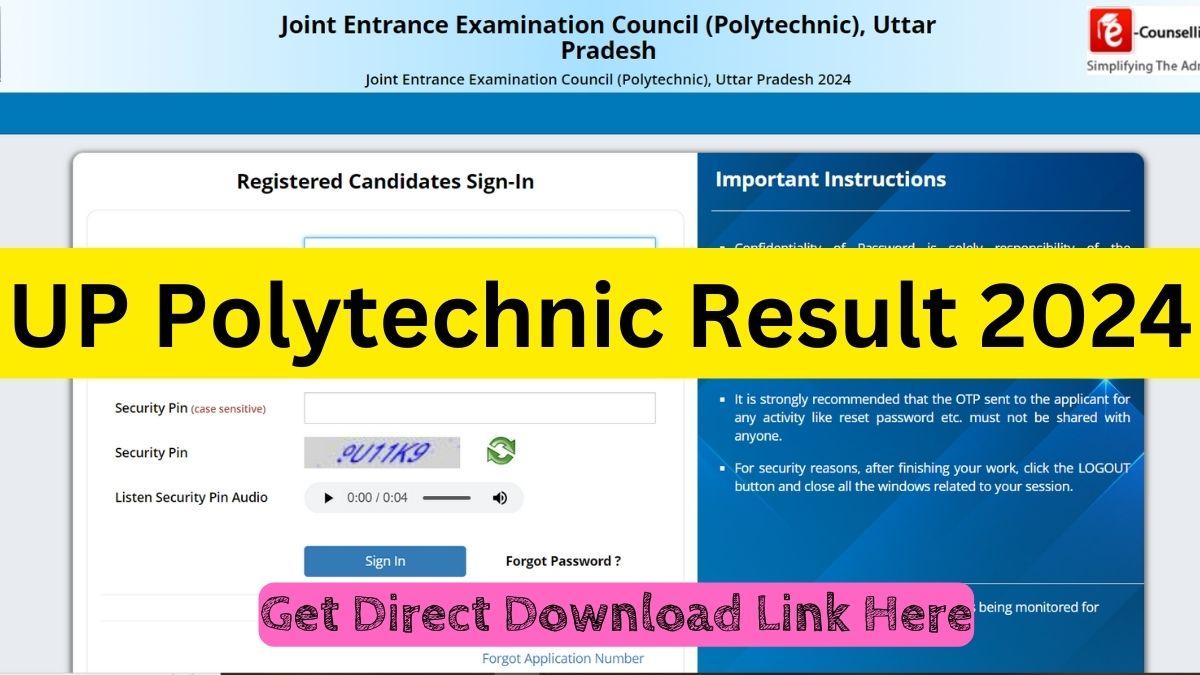 UP polytechnic result 2024