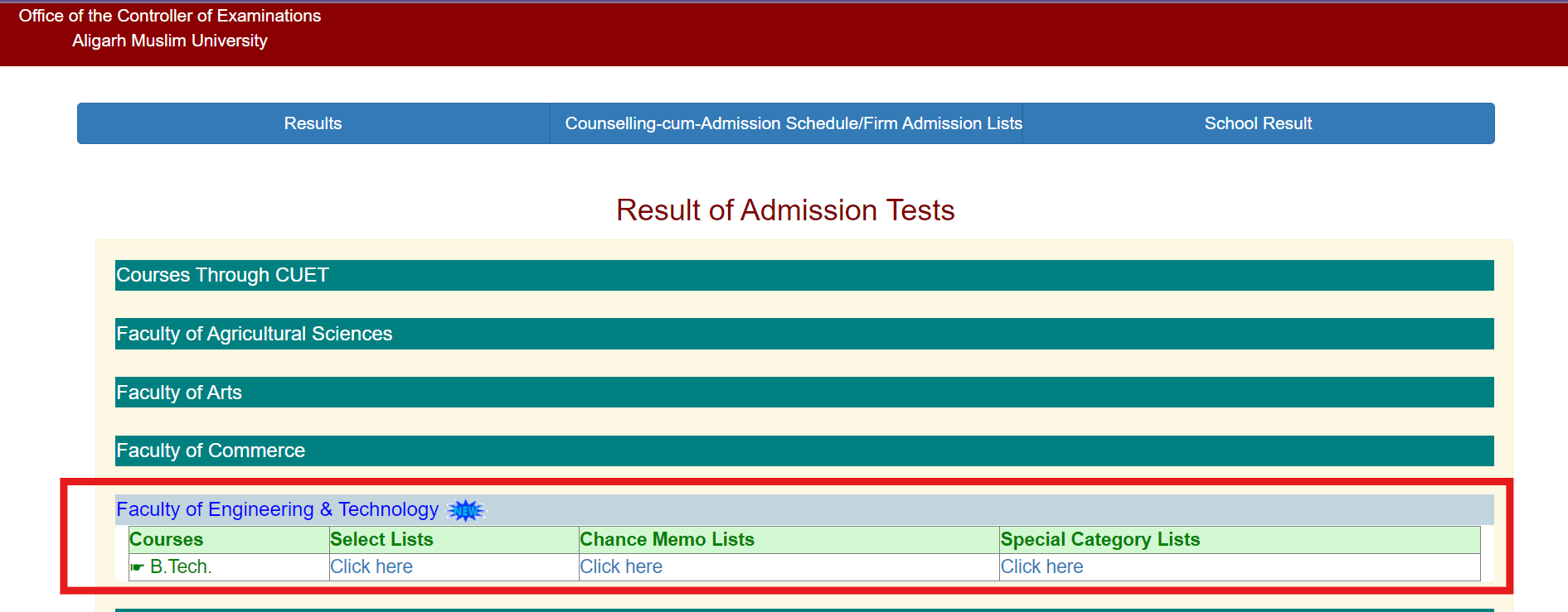 AMUEEE Result 2024