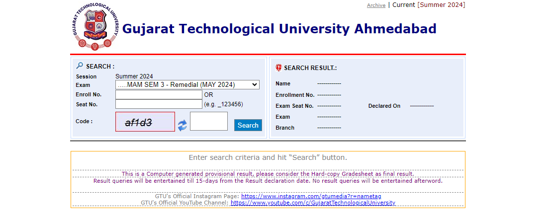 GTU Results 2024