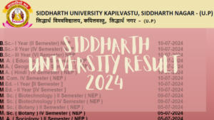 Siddharth University Result 2024