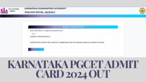 Karnataka PGCET Admit Card 2024