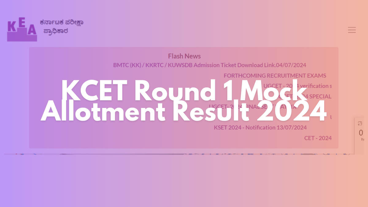 KCET Mock Allotment 2024