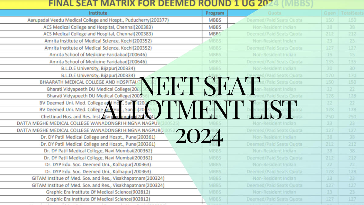 NEET Seat Allotment List 2024