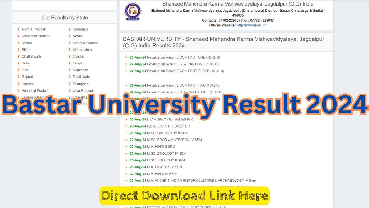 Bastar University Result 2024