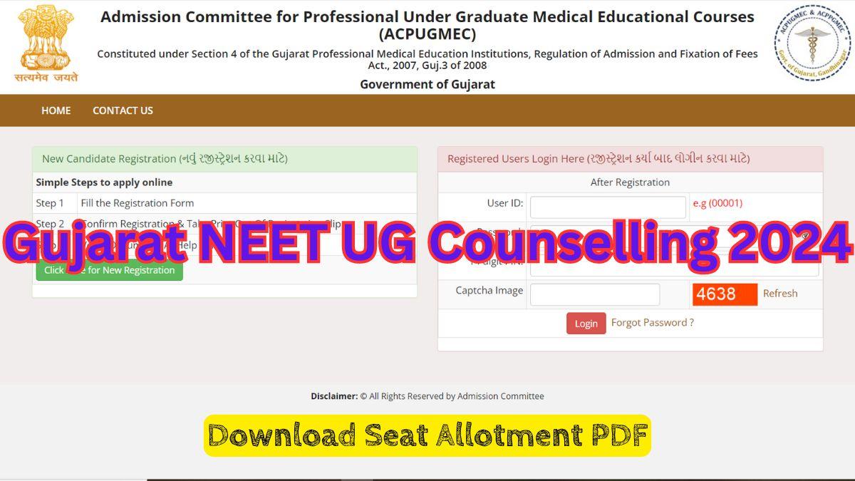 Gujarat NEET UG Counselling 2024