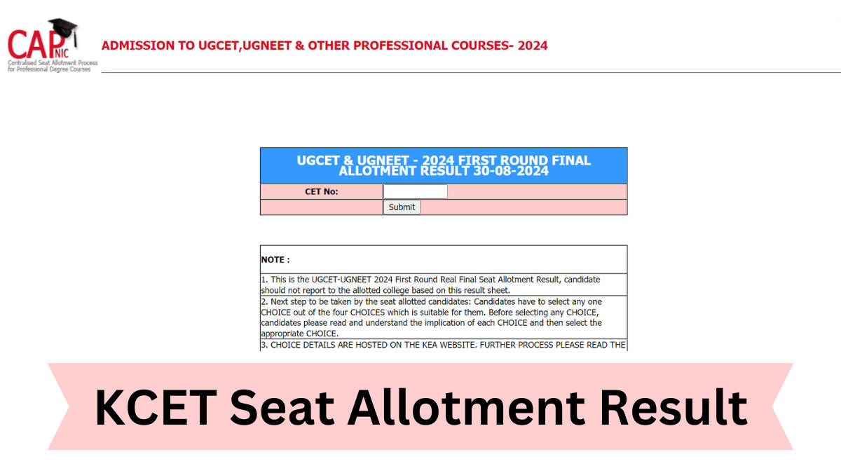 KCET Seat Allotment Result