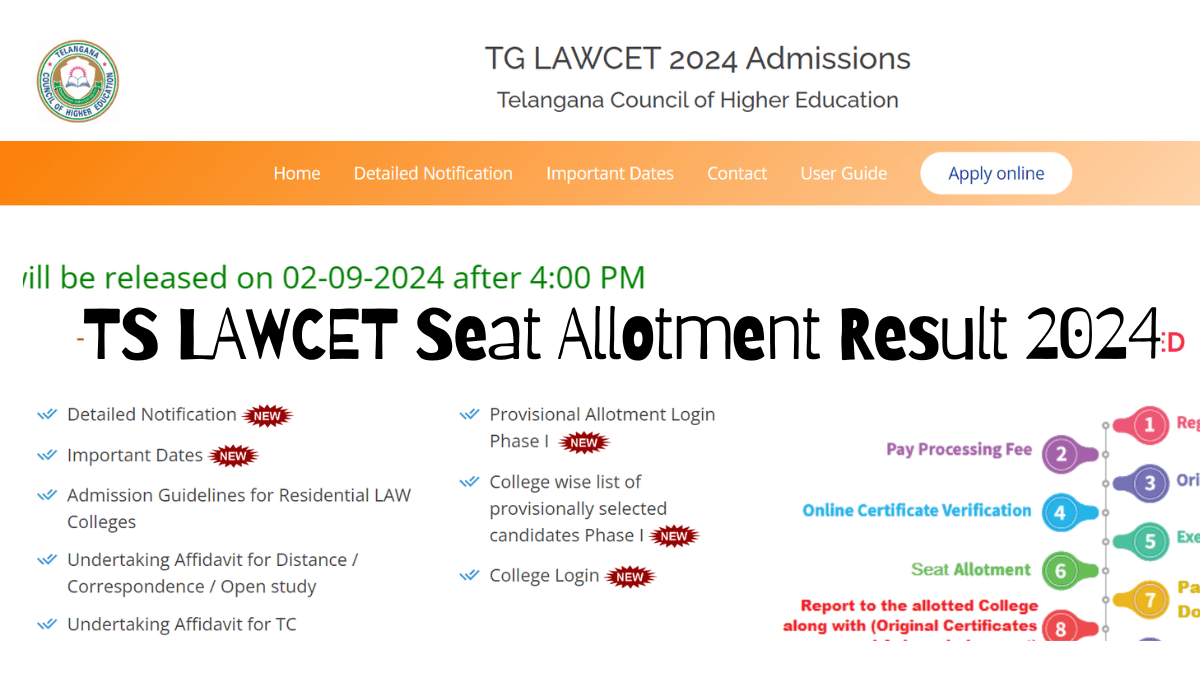 TS LAWCET Seat Allotment Result 2024