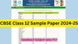 CBSE Class 12 Sample Paper 2024-25