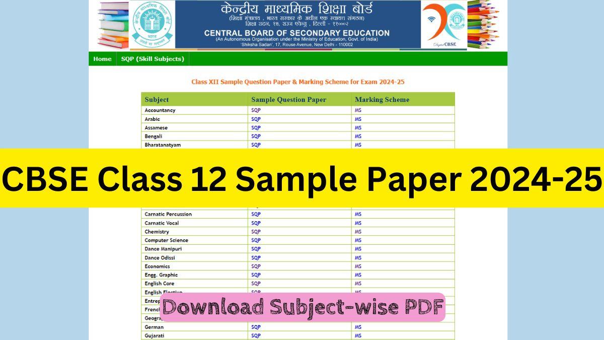 CBSE Class 12 Sample Paper 2024-25