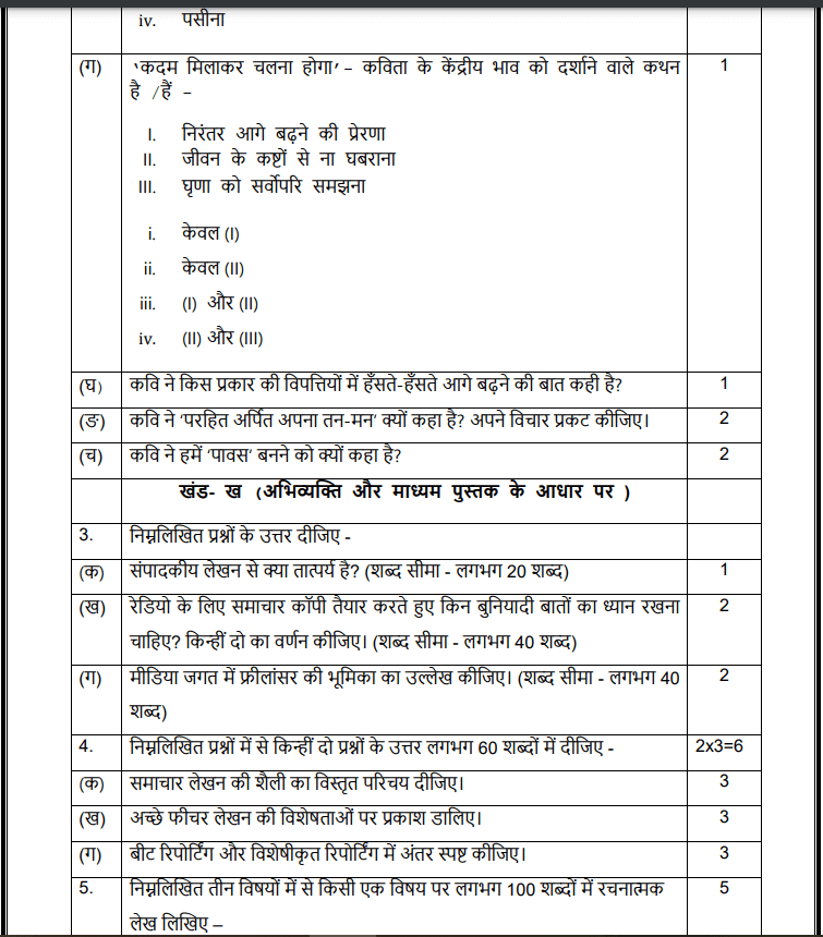 CBSE Class 12 Hindi Sample Paper 2024-25 Page 5