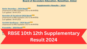 RBSE Supplementary Result 2024