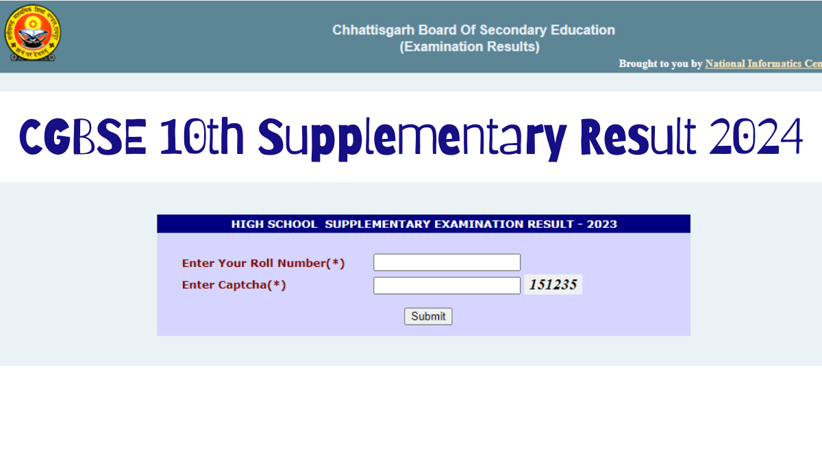 CGBSE 10th Supply Result 2024