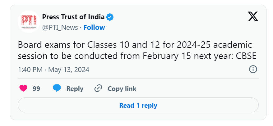 CBSE Date Sheet 2025