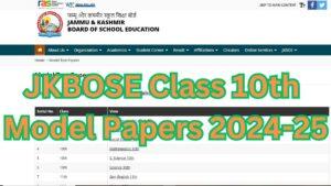 JKBOSE Class 10th Model Papers 2024-25