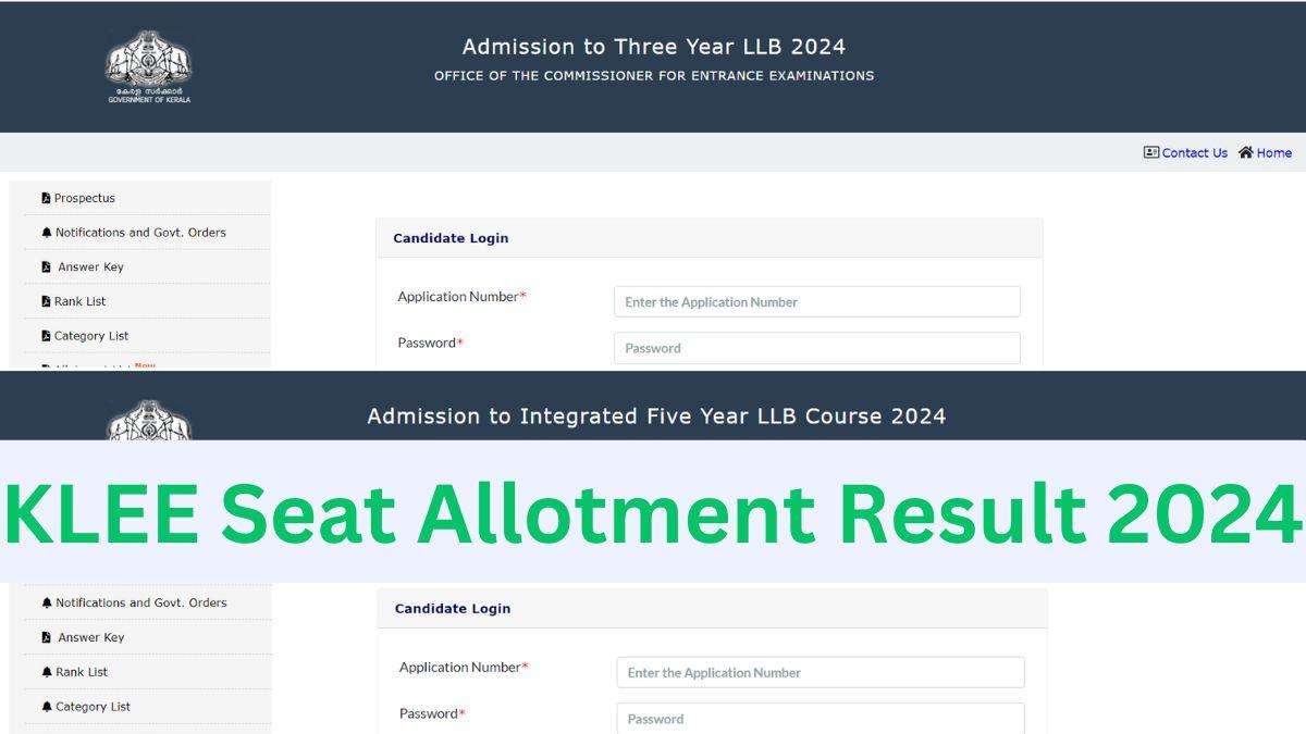 KLEE Seat Allotment Result 2024