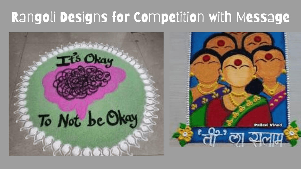 Rangoli Designs for Competition with Message