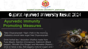 Gujarat Ayurved University Result 2024 OUT, GAU Results Link for BPharm, DPharm, MD, MS Here