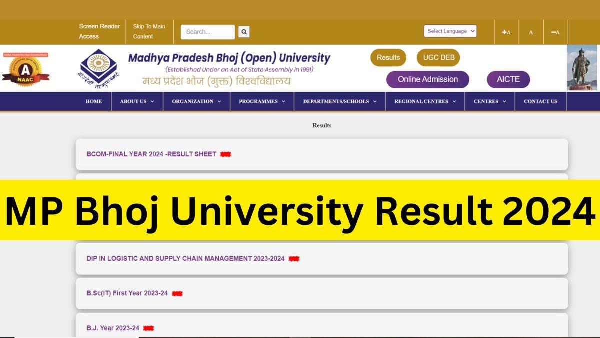 MP Bhoj University Result 2024