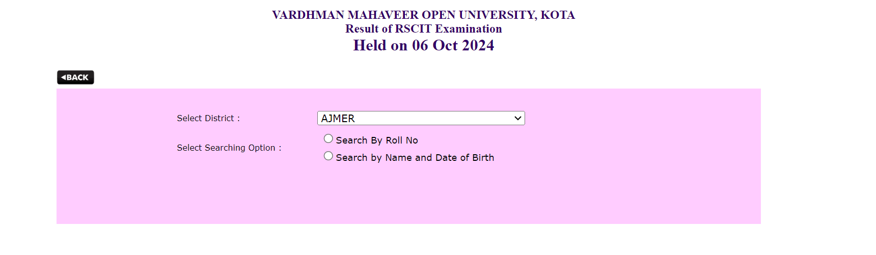 RSCIT Result 2024 6 October