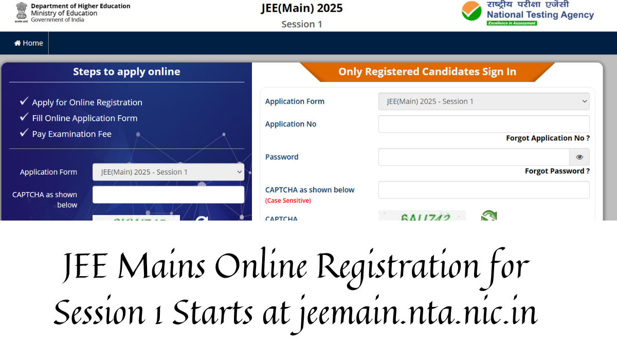 JEE Mains Application Form 2025