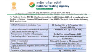 JEE Mains 2025 Exam Dates