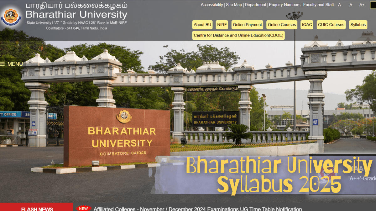 Bharathiar University Syllabus 2025