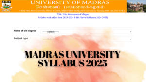 Madras University Syllabus 2025 OUT, Download UG, PG, Diploma Syllabus PDF