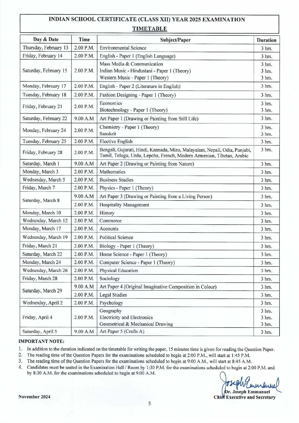 ISC Date Sheet 2025 Out: Download Official Time Table PDF_3.1