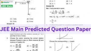 JEE Main Predicted Question Paper 2025