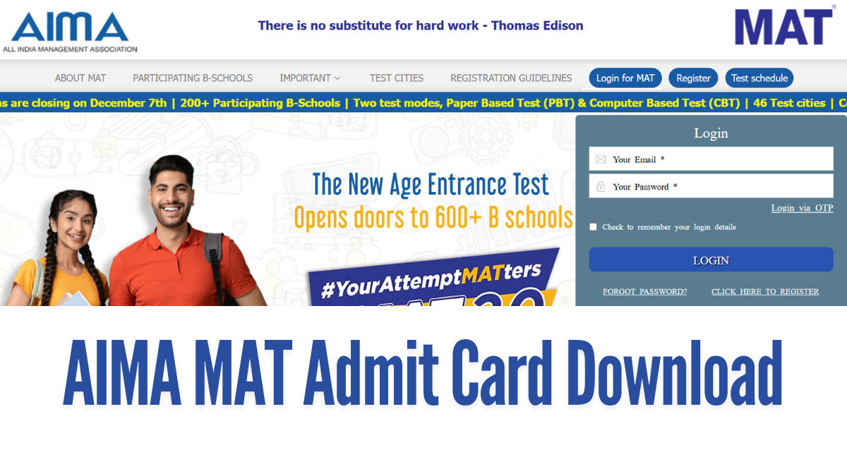 AIMA MAT Admit Card