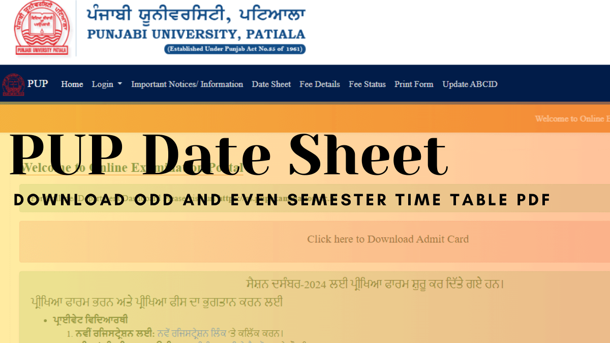 DU Semester Exam Date Sheet