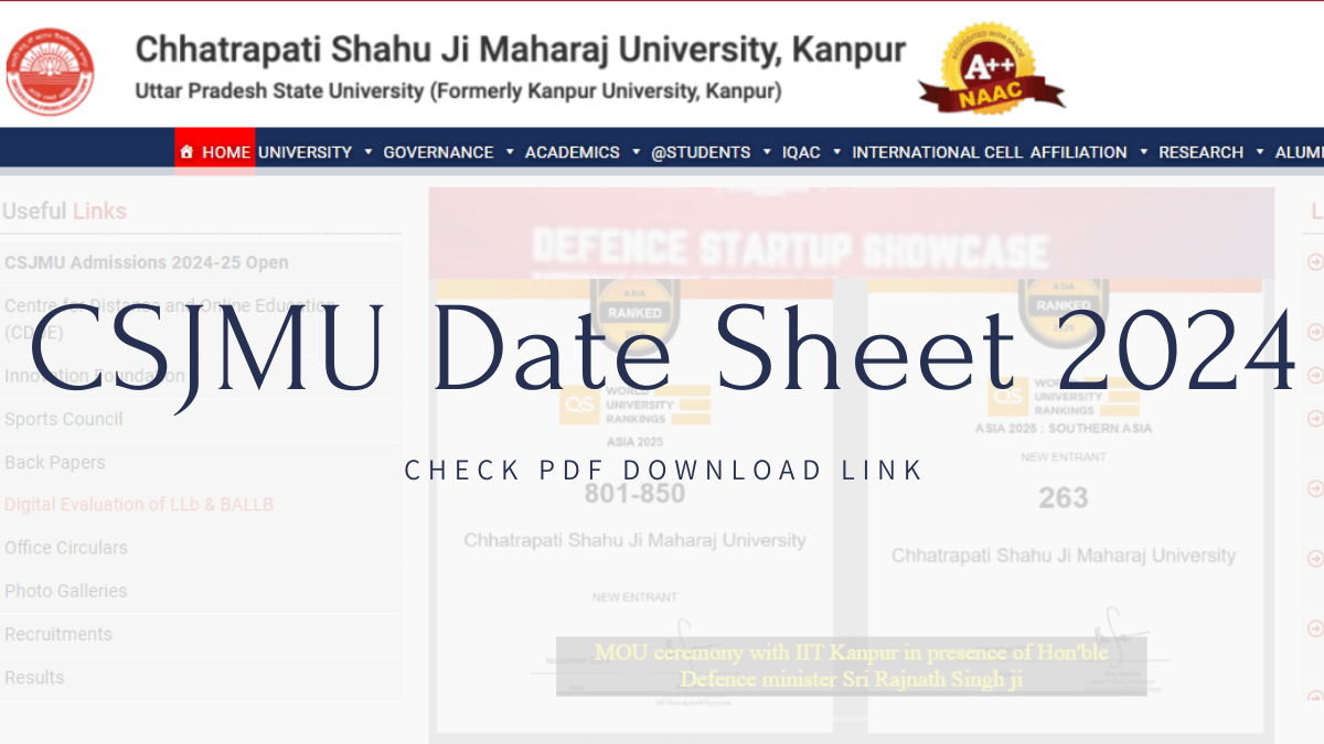 CSJMU Date Sheet 2024