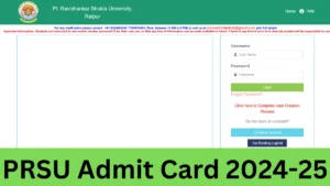 PRSU Admit Card 2024-25