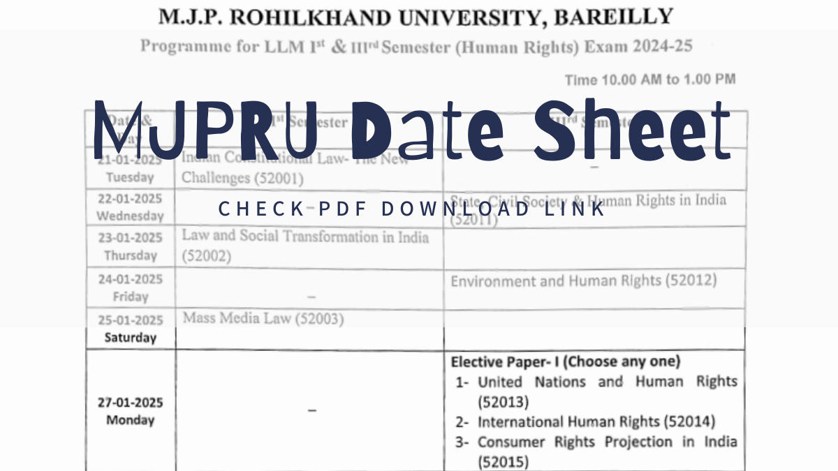 MJPRU Date Sheet 2024