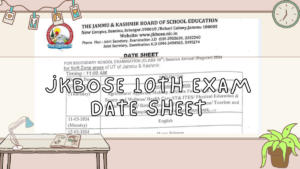 JKBOSE 10th Exam Date SheeT 2025