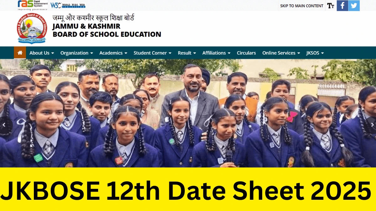 JKBOSE 12th Date Sheet 2025