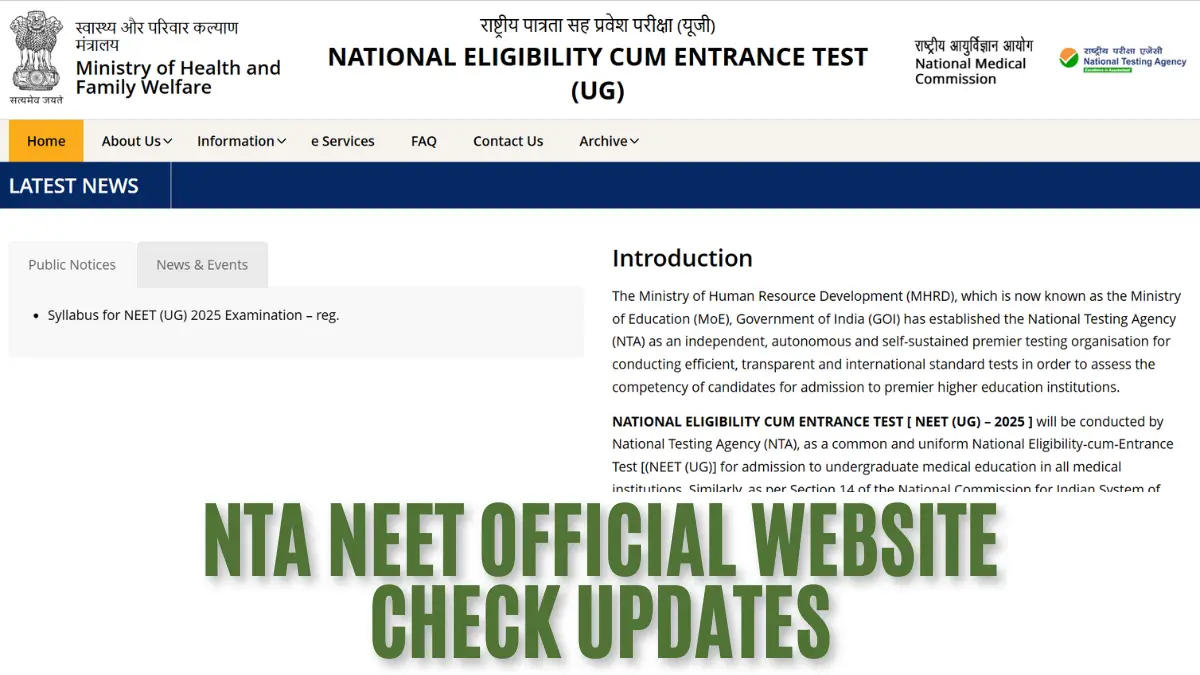 NEET Official Website