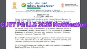 CUET PG LLB Notification 2025