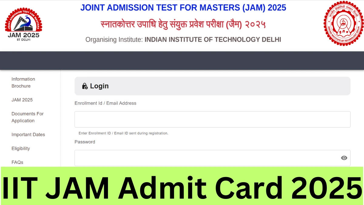 IIT JAM Admit Card 2025